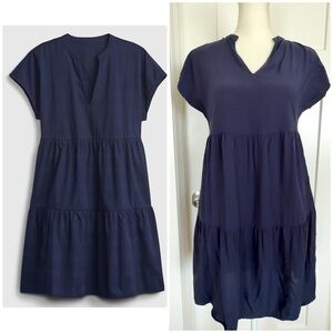 GAP Navy Tiered Dress XS | Short Sleeve V-Neck